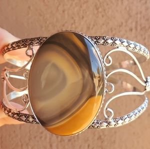 New Mookaite 925 Silver Cuff Bracelet.